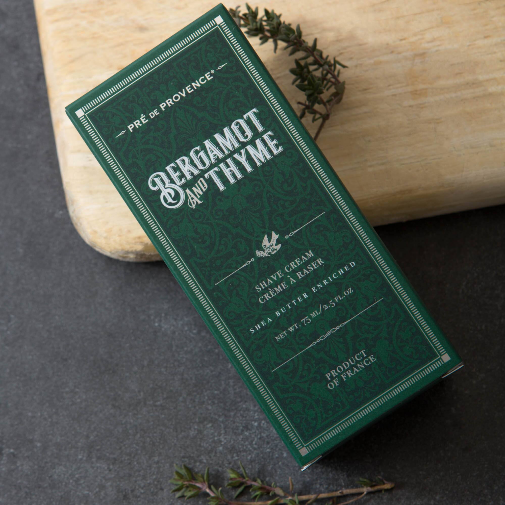 European Soaps Bergamot & Thyme Men's Shave Cream with Shea, 75mL
